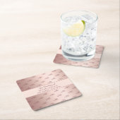 Roos goudmonogram initialen elegante bruiloft kartonnen onderzetters (Insitu)