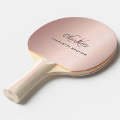 Roos goudmonogram naam initialen elegant tafeltennisbatje (Voorkant Gekanteld)