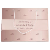 Roos goudmonogram paar initialen bruiloft script groot cadeauzakje (Voorkant)