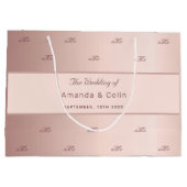 Roos goudmonogram paar initialen bruiloft script groot cadeauzakje (Achterkant)