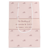 Roos goudmonogram paar initialen bruiloft script medium cadeauzakje (Achterkant)