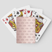 Roos goudmonogram patroon initialen luxueus pokerkaarten (Achterkant)