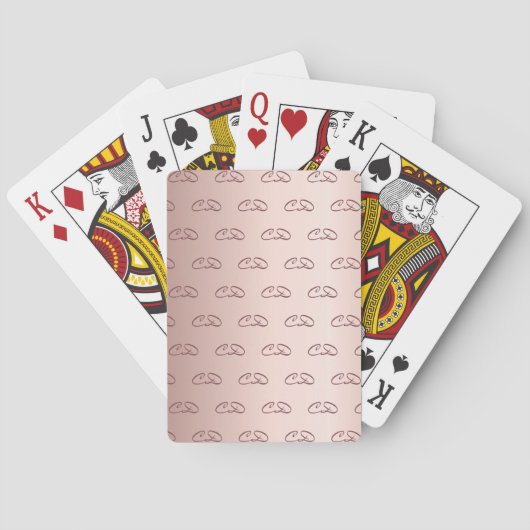 Roos goudmonogram patroon initialen luxueus pokerkaarten (Achterkant)