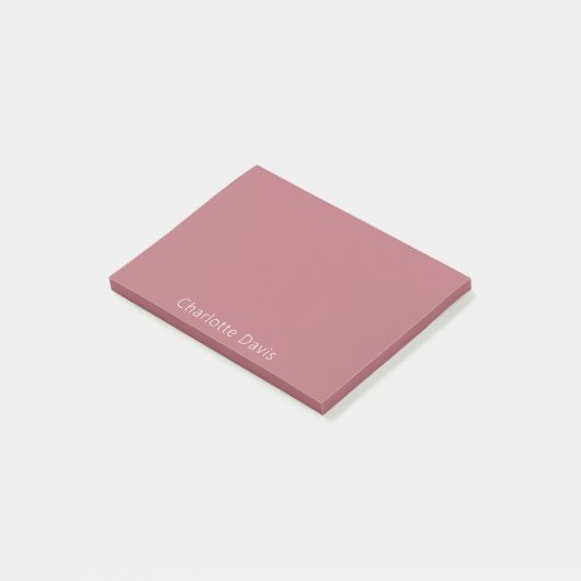Roos goudnaam post-it® notes (Schuin)