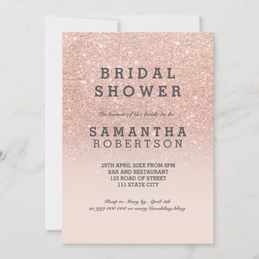 Roos goudnep roze vrijgezellenfeest kaart (Voorkant)