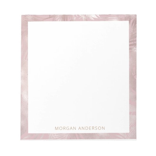 roos goudnevel folie monogram tropische foliën notitieblok (Voorkant)