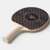 Roos goudnevel glitter quatrefoil patroon tafeltennisbatje (Voorkant Gekanteld)