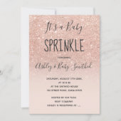 Roos goudnevel glitter roze ombre baby sprinkhaan kaart (Voorkant)