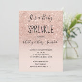 Roos goudnevel glitter roze ombre baby sprinkhaan kaart (Staand voorkant)