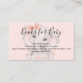 Roos goudolifant baby shower informatiekaartje (Voorkant)