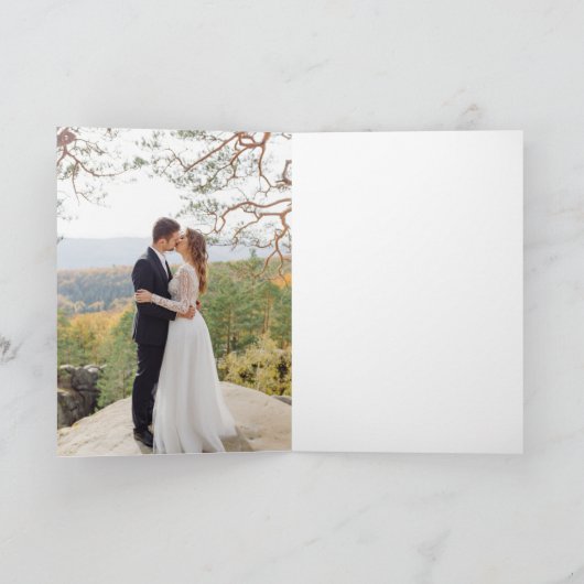 Roos goudpalm 2 foto's bedankt voor je bruiloft (Binnen)