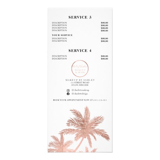 Roos goudpalm- en kapprijs reclamekaart (Achterkant)