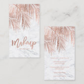 Roos goudpalmbladerblauw visitekaartje (Voorkant / Achterkant)