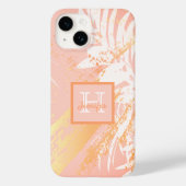 Roos goudpalmbladeren foliemonogram Case-Mate iPhone case (Achterkant)