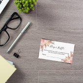 Roos goudpampas baby shower diaper treinkaartje informatiekaartje