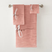 Roos goudpenseel Glitter Monogram Bad Handdoek (Insitu)