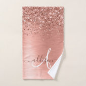 Roos goudpenseel Glitter Monogram Bad Handdoek (Handdoek)