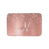 Roos goudpenseel Glitter Monogram Badmat (Voorkant)