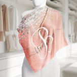 Roos goudpenseel Glitter Monogram Bandana<br><div class="desc">Maak dit trendy chic bandana-ontwerp met  zilveren mousserend glitter gemakkelijk aan te passen op een roos gouden geborstelde metalen achtergrond.</div>