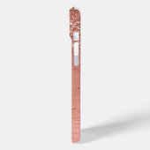 Roos goudpenseel Glitter Monogram Case-Mate iPhone Case (Achterkant / Links)