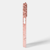 Roos goudpenseel Glitter Monogram Case-Mate iPhone Case (Achterkant / Rechts)