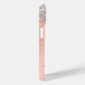 Roos goudpenseel Glitter Monogram Case-Mate iPhone Case (Achterkant / Rechts)