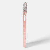 Roos goudpenseel Glitter Monogram Case-Mate iPhone Case (Achterkant / Rechts)