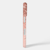 Roos goudpenseel Glitter Monogram Case-Mate iPhone Case (Achterkant / Rechts)