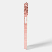 Roos goudpenseel Glitter Monogram Case-Mate iPhone Case (Achterkant / Rechts)