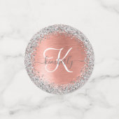 Roos goudpenseel Glitter Monogram Confetti (Kleine voorkant)