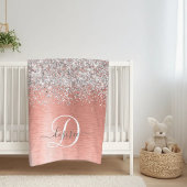 Roos goudpenseel Glitter Monogram Fleece Deken