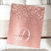Roos goudpenseel Glitter Monogram Fleece Deken
