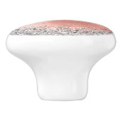 Roos goudpenseel Glitter Monogram Keramische Knop (Zijkant)