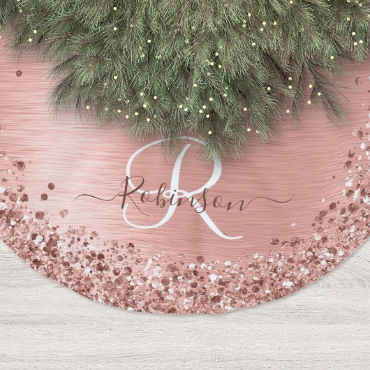 Roos goudpenseel Glitter Monogram Kerstboom Rok