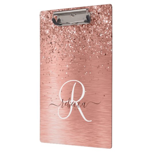 Roos goudpenseel Glitter Monogram Klembord (Links)