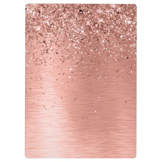 Roos goudpenseel Glitter Monogram Klembord (Achterkant)