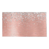 Roos goudpenseel Glitter Monogram Kussensloop (Achterkant)