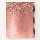 Roos goudpenseel Glitter Monogram Notitieboek (Achterkant)