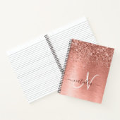 Roos goudpenseel Glitter Monogram Notitieboek (Binnen)