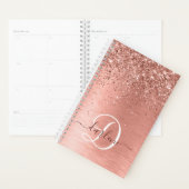 Roos goudpenseel Glitter Monogram Planner (Display)