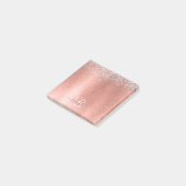 Roos goudpenseel Glitter Monogram Post-it® Notes (Schuin)