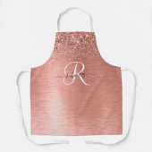 Roos goudpenseel Glitter Monogram Schort (Voorkant)