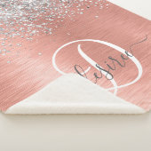 Roos goudpenseel Glitter Monogram Sherpa Deken (3/4)