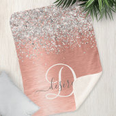 Roos goudpenseel Glitter Monogram Sherpa Deken