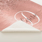 Roos goudpenseel Glitter Monogram Sherpa Deken (3/4)