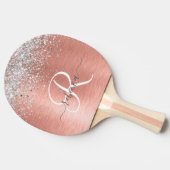 Roos goudpenseel Glitter Monogram Tafeltennisbatje (Zijkant)