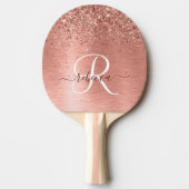 Roos goudpenseel Glitter Monogram Tafeltennisbatje (Voorkant)
