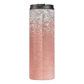 Roos goudpenseel Glitter Monogram Thermosbeker (Achterkant)