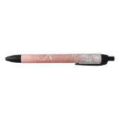 Roos goudpenseel Glitter Monogram Zwarte Inkt Pen (Bodem)