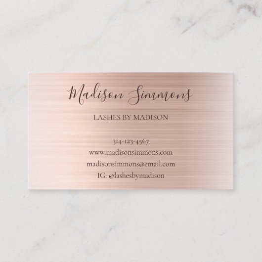 Roos goudpenseel glitter Sparkle Script Visitekaartje (Achterkant)